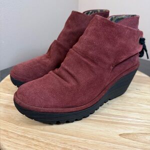 Fly London women’s Suede Wedge Ankle Boots